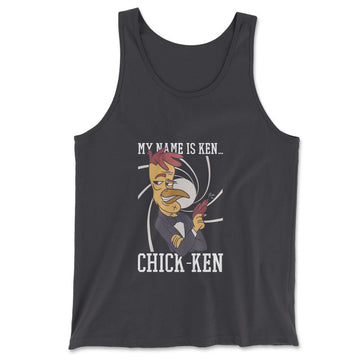 Chicken Spy Men/Unisex Tank in Dark Grey color